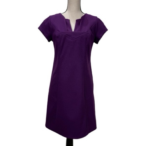 Diane Von Furstenberg Dresses & Skirts - Diane Von Furstenberg Purple Wool Sheath Dress Women’s 6 Cap Sleeve V-Neck